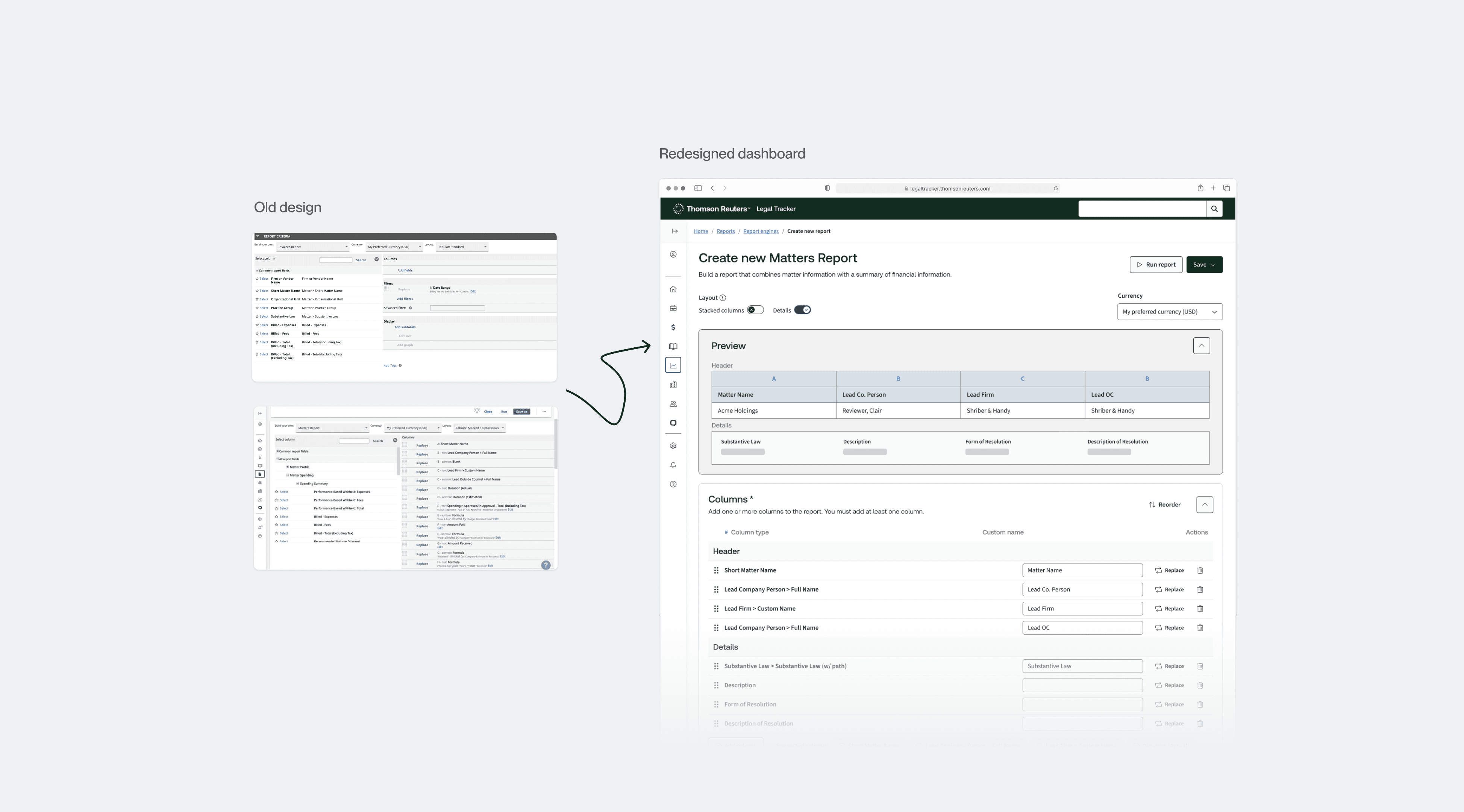 Legal Tracker current-state audit of the existing interface