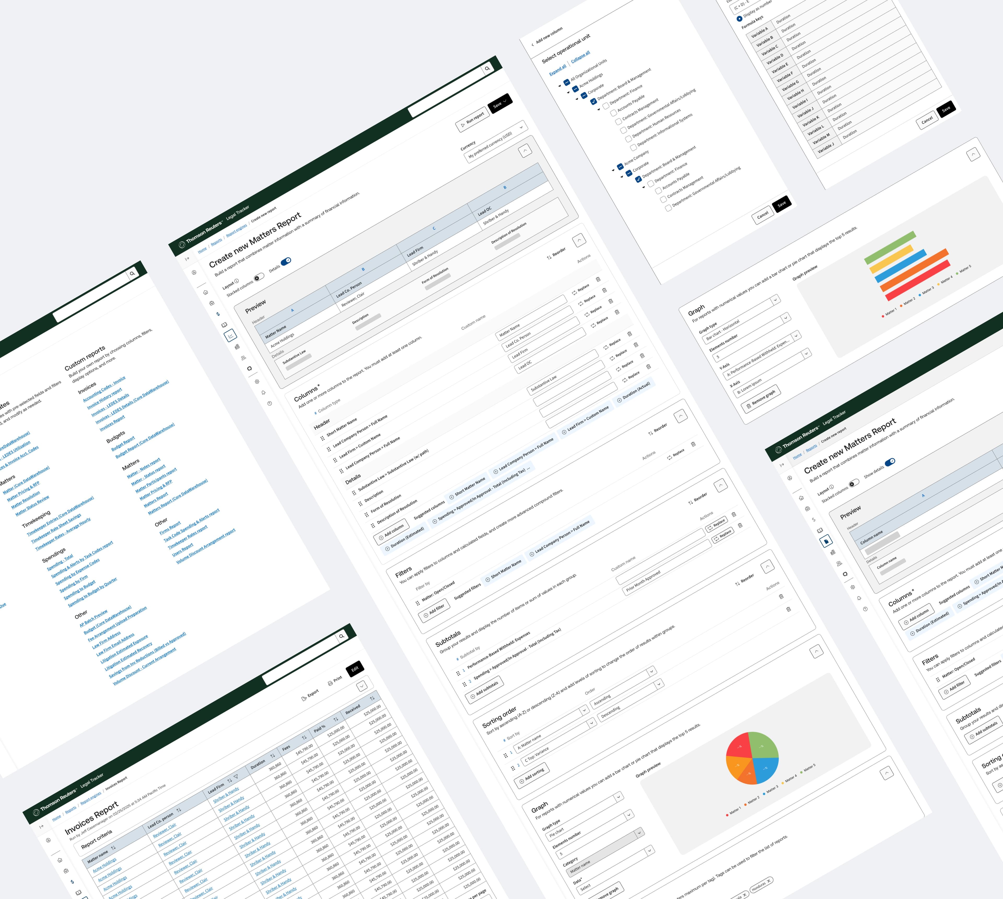 Legal Tracker reimagined report-building experience