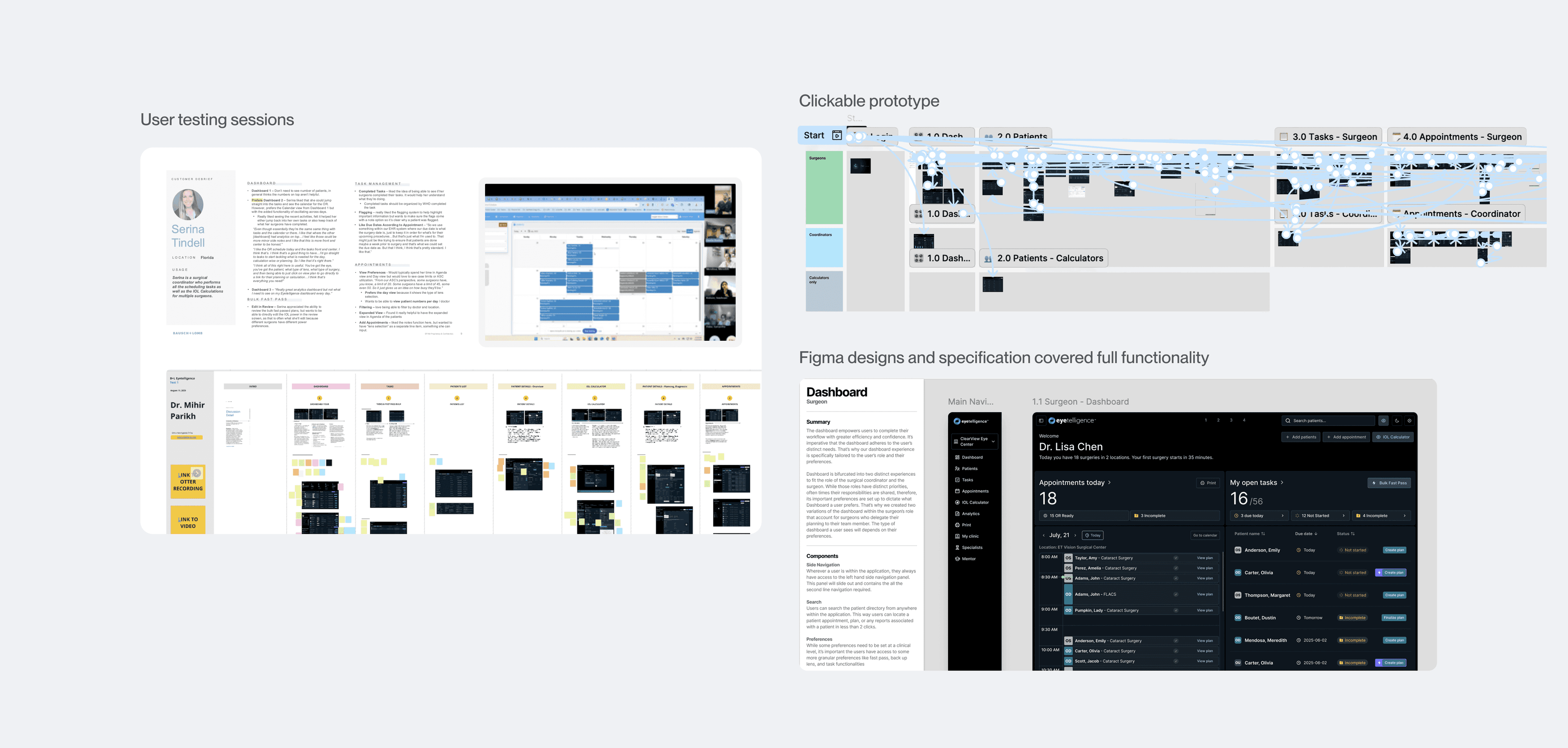 Multi-themed prototypes used in remote testing sessions